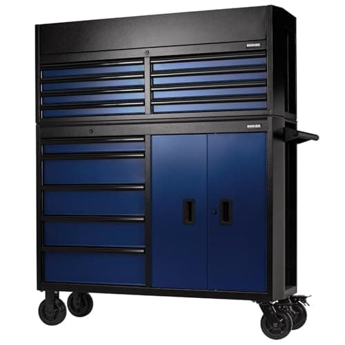 Image of BUNKER 24254 Combined Roller Cabinet and Tool Chest, 13 Drawer, 52 Inch, Blue