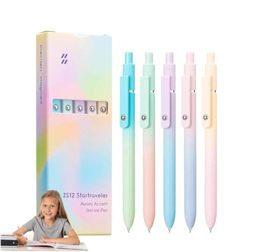 Image of Zs12 Startraveler Aurora Accent Gel Ink Pen, ZenithZs12 Star Traveler Pens,Zs12 Startraveler Pens,Star Traveler Gel Ink Pens,Quick Dry Black Ink Pens Gel,Gel Pens .5mm Fine Point,Gel Ink Pen Set (D)