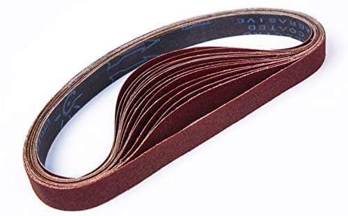 Image of STEBRUAM Sanding Belts 25 x 762 mm,3 Each of 80/120/150/240/400 Mix Grits Belt Sander Sanding Belts, compatble with 762 X 25 Belt Sander for Grinding,Sharpening and Derusting (15 Pack)
