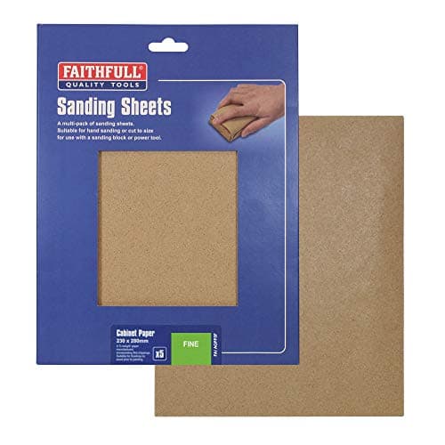 Image of Faithfull AGPP5F 230 x 280mm Glasspaper Fine Sheets (Pack of 5)