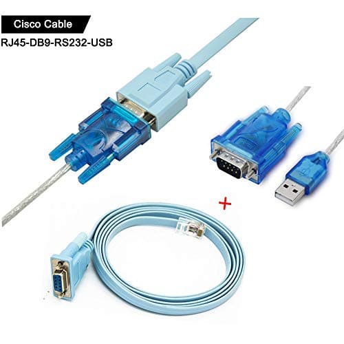 Image of CMYKZONE Cisco Console Cable Serial Cable Rj45 to DB9 & RS232 to USB (2 In 1) for Cisco Device, Stable, Easy to Operate, Easy to Login Cisco System 1.8M+1M