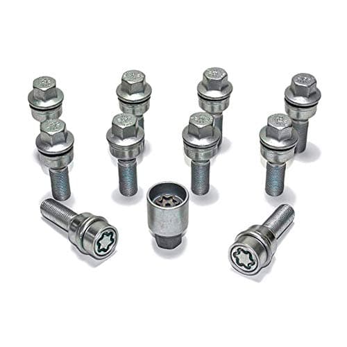 Image of H&R Wheel bolt Set Round-Head with movable cone R14 M14x1.50 - Length 40mm - 10 pcs. (e.g. compatible with Audi Q3, Q5) - incl. wheel-locks