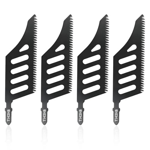 Image of 4PCS Flush Cutting Jigsaw Blade T Shank Jigsaw Blades for Woodworking, 112mm Down Cutting Jigsaw Blades for Clean Straight Cuts, Jig Saw Blades Compatible with Standard Jigsaw Tools
