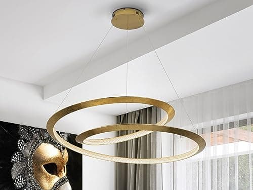 Image of Schuller Eternity Integrated LED Pendant Ceiling Light Gold 3000K