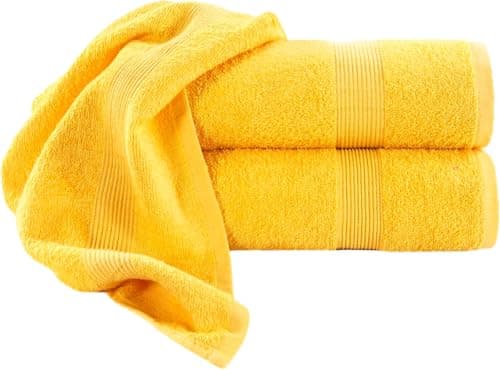 Image of Diamond Tex Extra Large Bath Sheet - 100% Egyptian Cotton Ring Spun Bath Sheets Towels - Super Soft Highly Absorbent 600 GSM Quick Dry Bath Sheet (Lemon Yellow, Pack of 1, 100 x 200 cm)