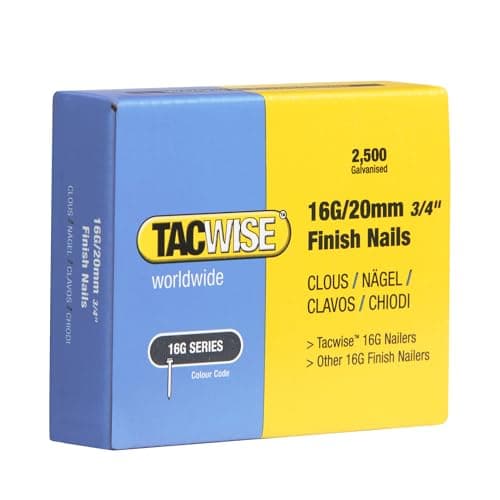Image of Tacwise 0665 Type 16G / 20 mm Galvanised Finish Nails, Pack of 2500
