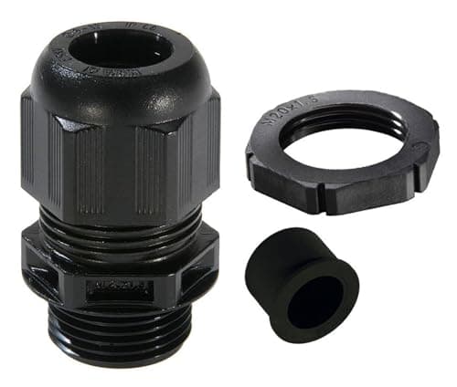 Image of Wiska 10100636 GLP20+RDE Black M20 Sprint Cable Gland + RDE, Pack of 10, Clamping Range 4-14mm,