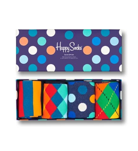 Image of Happy Socks Men's Mix Gift Box Socks, Blue (Navy 6000), 7-10 (Manufacturer Size:41-46) (Pack of 4)