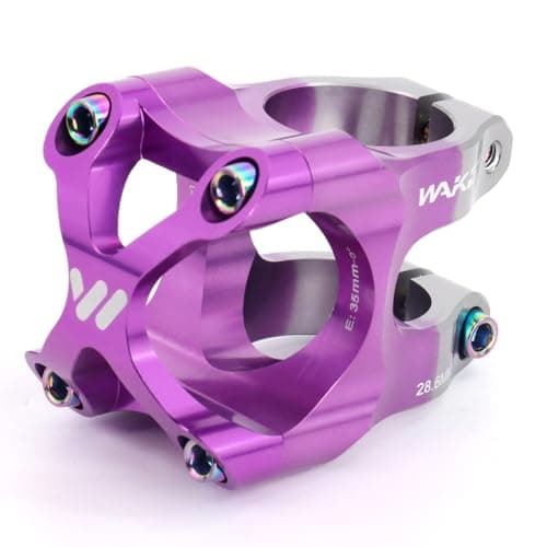 Image of CYSKY 35mm MTB Stem 35mm Clamp Mountain Bike Stem for 35mm Handlebar Clamp 1-1/8 Steer Tube for Mountain, e-MTB, Downhill, Freeride, Gravel (Purple & Titanium)