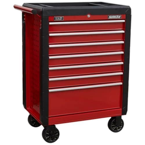 Image of Sealey Rollcab/Tool Chest on Wheels with Ball-Bearing Slides 7 Drawer - Red - AP3407