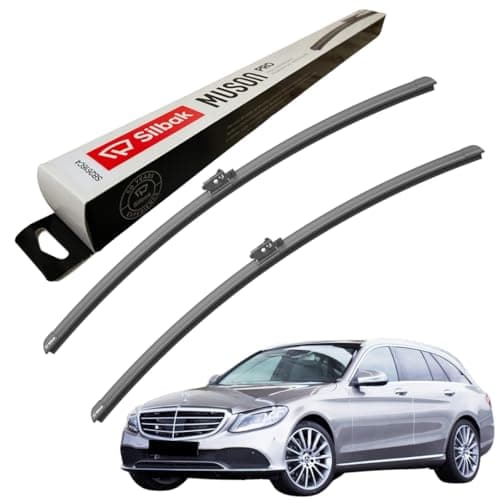 Image of Silbak Windscreen Wipers, fits for MERCEDES C CLASS T MODEL (12/2018-12/2021) Front Wiper Blades, 550mm/550mm