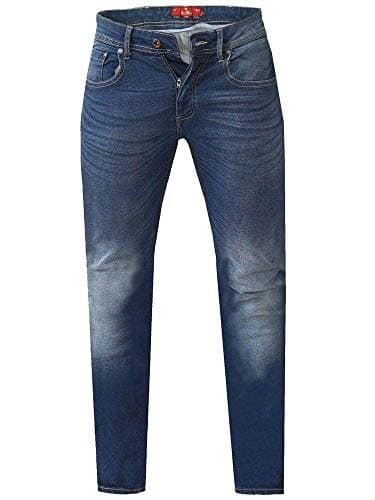 Image of Brooklyn Clothing AMBROSE-KS-D555 Tapered Fit Stretch Jeans in Dark Blue in 40L