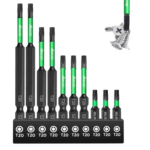 Image of Litorange 10 PCS T20 Torx Bits, Long T20 Impact Driver Bits with Strong Magnetic, 1/4 Inch Hex Shank (89 mm / 70 mm / 50 mm / 25 mm)