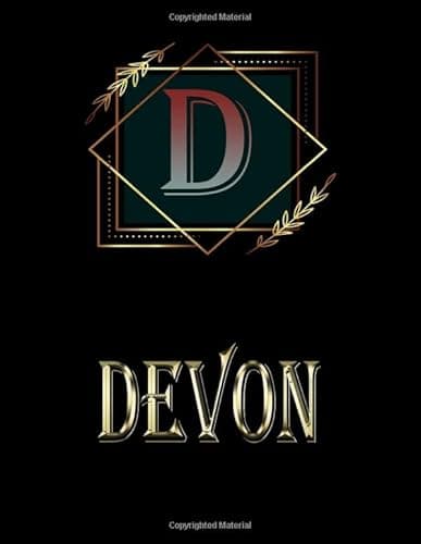 Image of Devon: Personalized Name Sketchbook.Monogram Initial Letter D Journal. Devon Cute Sketchbook on Black Cover , Blank Paper 8.5 x 11 ,Great For Drawing, Sketching, Crayon Coloring and colored pencil