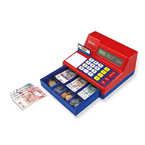 Image of Learning Resources Pretend & Play Calculator Cash Register, Ages 3+, Cash Register Toy for Kids, UK Play Money, Maths Skills, Gifts for Kids