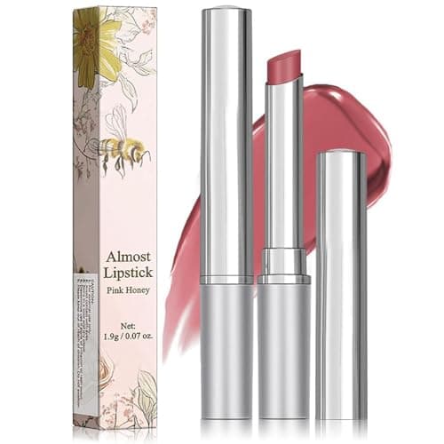 Image of Honey Lipstick Tinted Lip Balm - Hydrating Lipstick For Dry Lips/Moisturizing Lip Color, Nourishing Lip Balm Natural Black Cherry Tint LipCare Makeup (Pink)