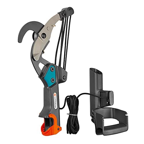Image of Gardena combisystem bypass branch shears: branch shear with 5-fold roller size for power-saving cutting branches up to 35 mm Diameter with 4.7 m tear-resistant pull rope and D-handle (298-20)