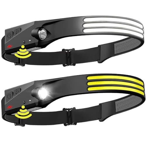 Image of Dezanyc headlamp led Head Torch headtorch Rechargeable Headlight Head Lights for Head Waterproof Head Lamps for Adults Rechargeable (3-LED)
