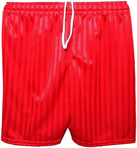 Image of RASH ACCESSORIES Boys Girls Kids Unisex Summer Striped PE Shorts with Drawstring Used Indoor Outdoor Sports Gym Cycling Football 11-12 Years (Red)