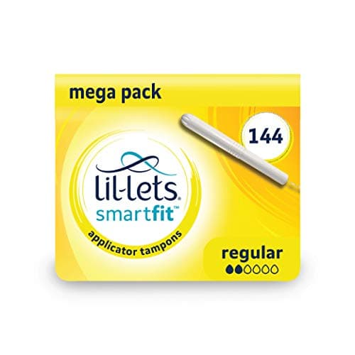 Image of Lil-Lets Cardboard Applicator Regular Tampons X 144, (12 Packs of 12 Tampons), For Light to Medium Flow, 2 Droplets, SmartFit™ Expanding Applicator Tampon, Fragrance Free