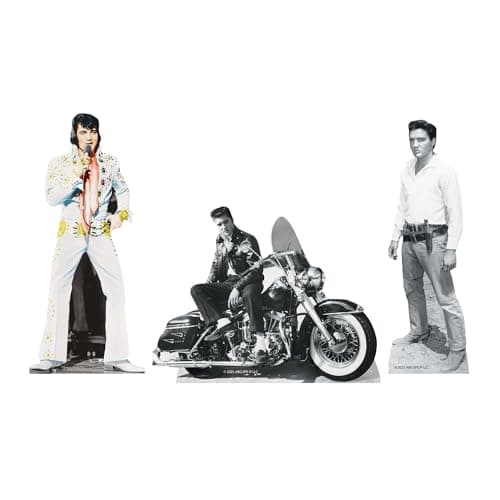 Image of Star Cutouts SC4835 Elvis Shelf Top Pack Cowboy, Vegas, Motorbike Cardboard Cutouts Height 30cm