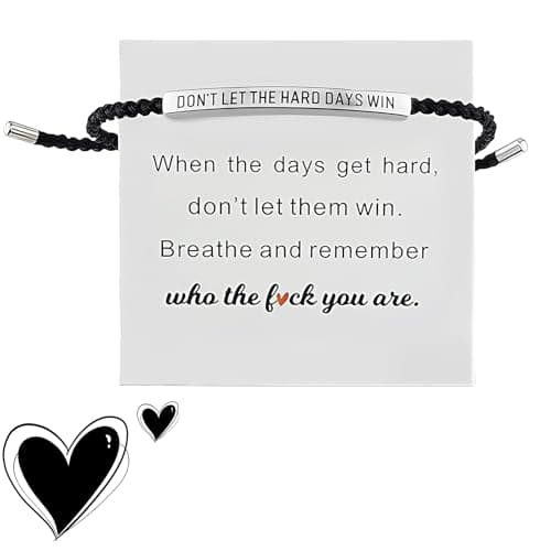 Image of iuiiaii Inspirational Bracelets for Women, Dont Let the Hard Days Win Bracelet, Strength Bracelet Women Adjustable Rope Bracelets Womens Encouraging Jewelry for Family Friends Girls Daily Wear