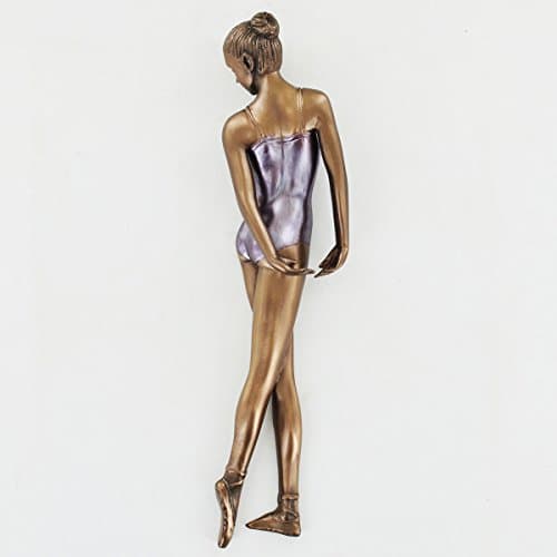 Image of Art Deco Bronze Ballet Sculpture Wall Art Ballerina