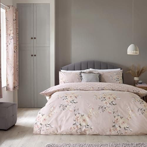 Image of Catherine Lansfield Canterbury Easy Care, Blush, UK Single Duvet Set