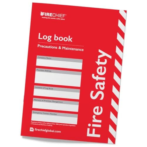 Image of Firechief® Fire Safety Log Book - Fire Log Book for The Office, Workplace and Commercial Premises - Fire Safety Guide and Record Book - Fire Alarm Log Book for Landlords, Businesses and Schools