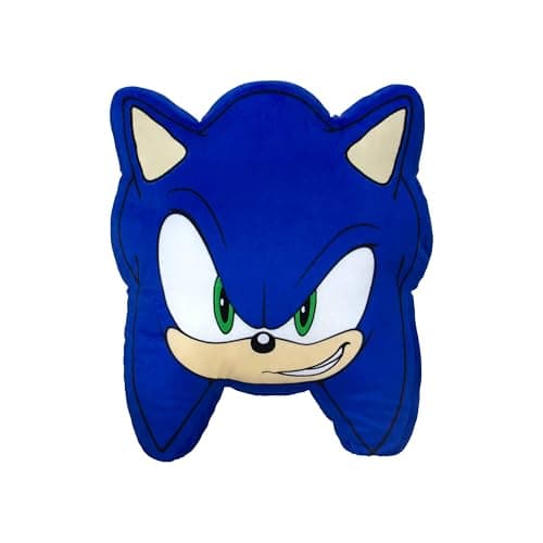 Image of Sonic the Hedgehog Officially Licensed Shaped Cushion Pillow | Sonic Blue Shaped Pillow | Perfect For Bedroom Or Living Room Décor 35 x 35cm
