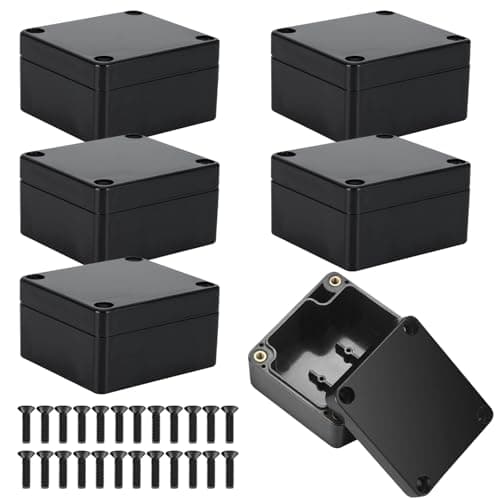 Image of 6 PCS Waterproof Junction Box, 65x58x35mm Project Box Black ABS IP65 Junction Boxes Plastic Electrical Project Boxes Enclosure Outdoor for Electronics Case