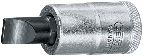 Image of GEDORE, 6656570, is AA819, 5 Screwdriver Bit 1/2 Inch Slotted 18 x 2.5 mm, 18 mm