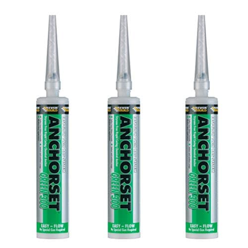 Image of 3 X Everbuild ANCHGREEN Anchorset Chemical Anchor 300 ml Green