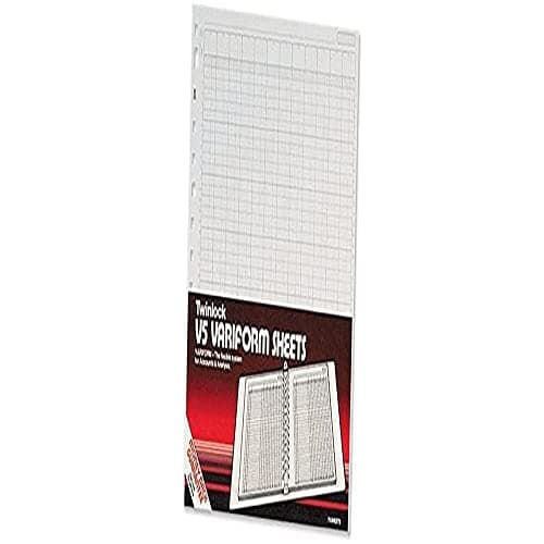 Image of Rexel Twinlock Variform Multi-Ring Binder V5 Cash Refill Sheets 8 Columns (Pack of 75)