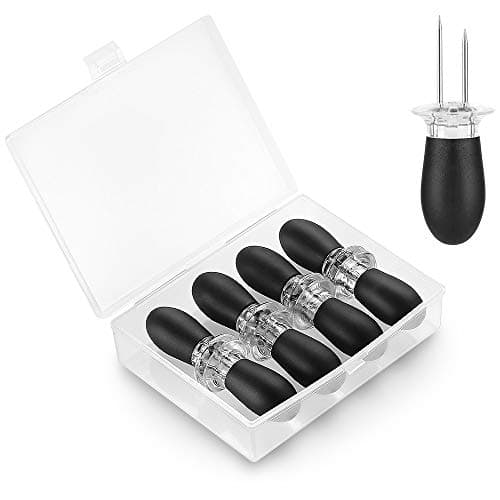 Image of ecooe Corn on the Cob holder,Corn on the Cob Skewers,8 Pieces,Black Stainless Steel Corn Cob holders Grill Fork can be Used for Barbecue,Parties, Picnics,Camping and Provides an Additional Storage Box