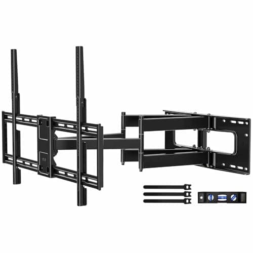 Image of HOME VISION Heavy Duty Full Motion TV Wall Mount Bracket for 40-100 Inch Flat/Curved Large TVs, 77cm/30.3" Long Reach, Swivel & Tilt, Corner Inst., 75kg/165lbs Capacity, Max VESA 800x600mm, HV6802