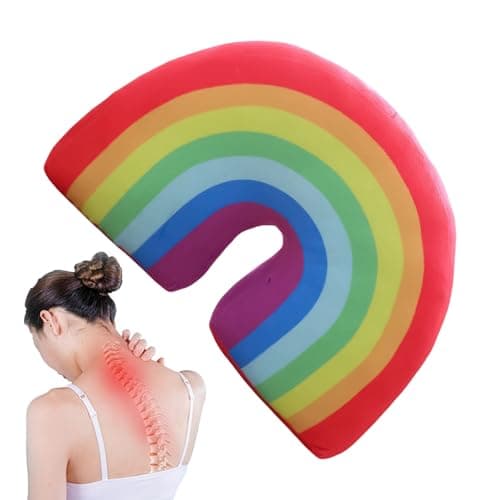 Image of Multicolor Rainbow Pillow-Decorative Colorful Plush Pillow, Throw Pillows Case For Home Office Sofa Bedroom, Girls Pillow, For Children Adult Bed Car Seat Sofa Workplace Nursery Apartment Home