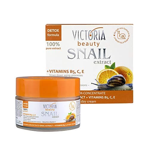 Image of Victoria Beauty Snail Cream with Vitamin C, E and B5 - Illuminating Snail Mucin Moisturiser - Anti Wrinkle Face Cream - Day Cream - Dark Spot Remover for Face - 100% Pure Organic Snail Extract, 50ml
