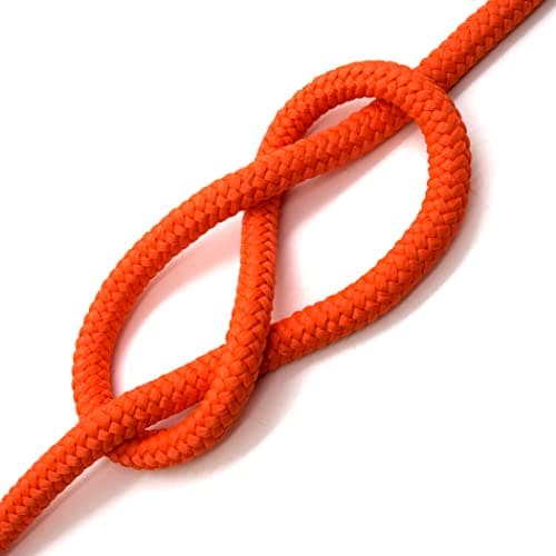 Image of Orange Polypropylene Rope, Solid Braided Poly Rope Cord Twine for Boat Yacht Dock Line Camping Washing Line (12 mm x 10 metres / 32.8 ft)