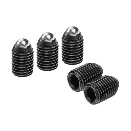 Image of sourcing map 10pcs Screw Thread Ball Plunger M16 x 20mm High Carbon Steel Hex Socket Spring Plunger Ball for Lubrication Pneumatic Tools, Black