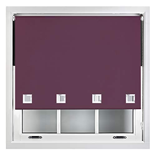 Image of FURNISHED Blackout Roller Blinds with Large Square Eyelets - Made to Measure - Aubergine 60cm x 165cm