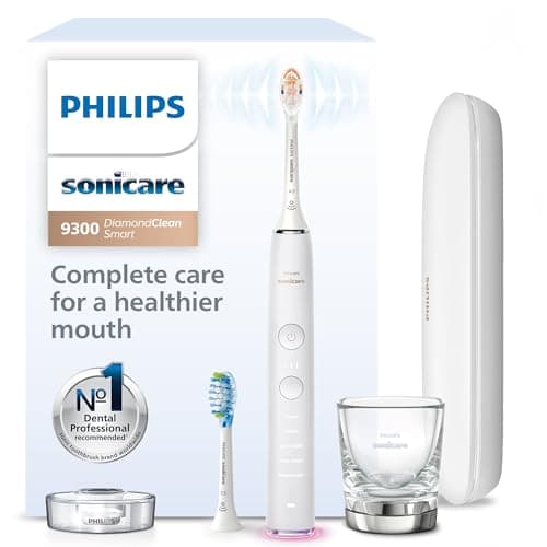 Image of Philips Sonicare DiamondClean Smart Electric, Rechargeable Toothbrush for Complete Oral Care – 9300 Series, White, HX9903/05