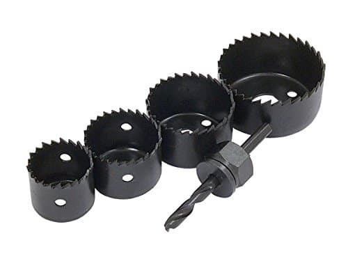 Image of Neilsen CT0899-4pc Hole Saw Set for Wood, Plasterboard, Plastic, PVC, Fibreglass - Sizes 32mm to 53mm with 6mm Pilot Drill and Hex Key
