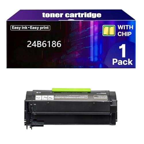 Image of 24B6186 Toner Cartridge with chip High Yield Replacement for Lexmark 24B6186 Toner Cartridges Compatible with Lexmark Laser Printer (16,000 Pages),Black-1 Pack