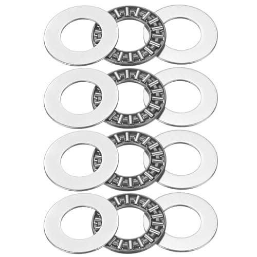 Image of sourcing map 4 Sets AXK1226 Thrust Needle Roller Bearings with 8 Washers, Chrome Steel Needle Roller Bearings, ID 12mm, OD 26mm, Thickness 4mm