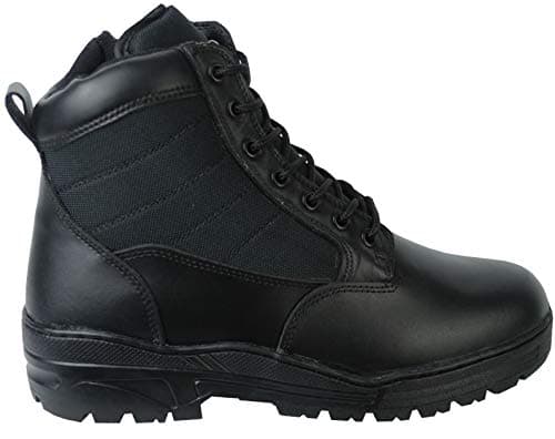 Image of Savage Island Black Leather Combat Boots Mid Height, 11 UK, Black