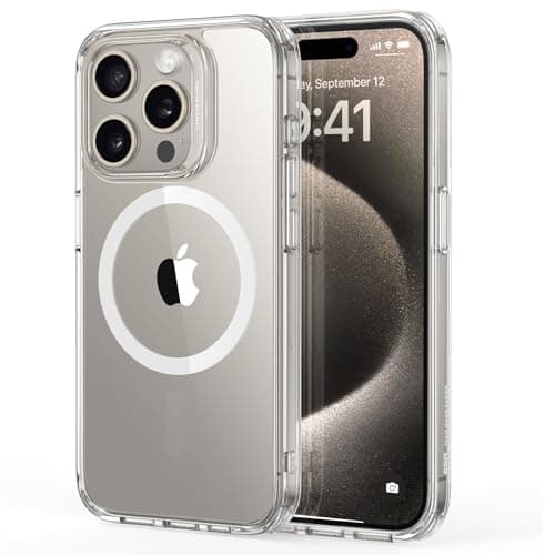 Image of ESR for iPhone 15 Pro Max Case, Compatible with MagSafe, Military-Grade Protection, Yellowing Resistant, Scratch-Resistant Back, Magnetic Phone Case for iPhone 15 Pro Max, Classic Series, Clear