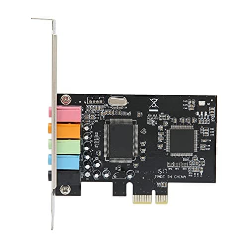 Image of PCI-E 5.1 Stereo Audio Card, Desktop Sound Card, 6 Channels Stereo Desktop Audio Signal Conversion Hardware with Driver CD, CMI8738 5.1 Multichannel Audio Chip, Suitable for Home Theater, etc