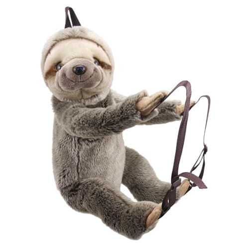 Image of Sloth Backpack for Kids, Versatile & Multifunctional Soft Animal Design, 42cm Height, Cute Stuffed Rucksack, Quality Plush by The Puppet Company, Best Gift for Boys & Girls, Unisex Shoulder Bag
