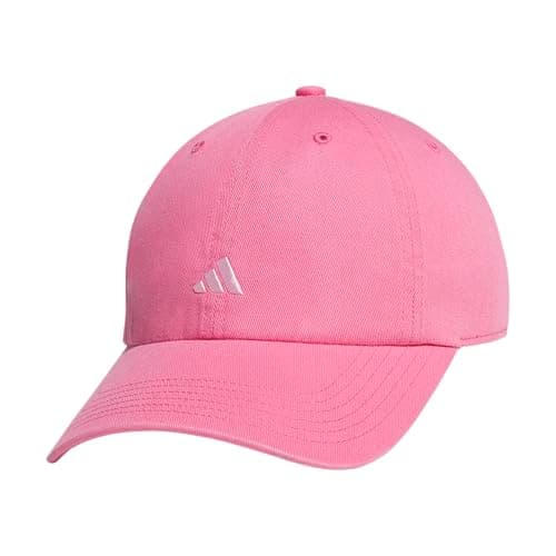 Image of adidas Women's Saturday Plus Relaxed Adjustable Cap, Pink Fusion/Clear Pink/3.0, One Size